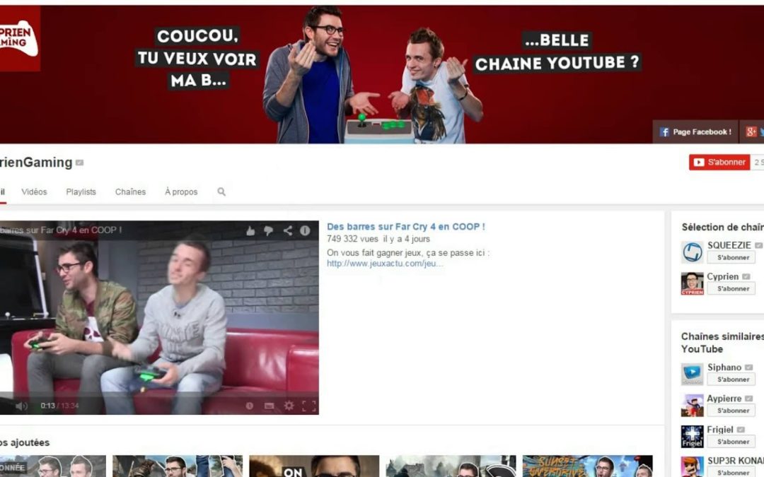 Avis utilisateur – Chaîne Cyprien Gaming