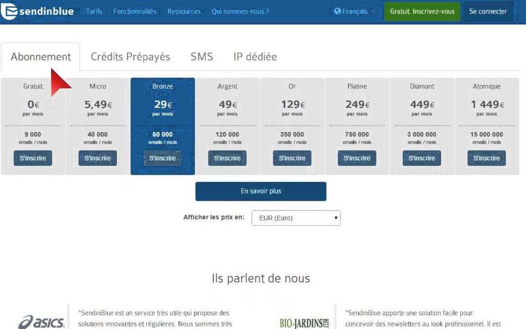 Avis client – Sendinblue plateforme d’emailing et sms