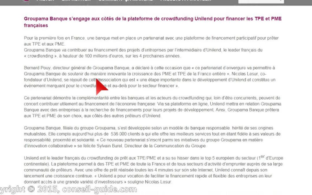 Avis utilisateur – Unilend et Groupama Banque