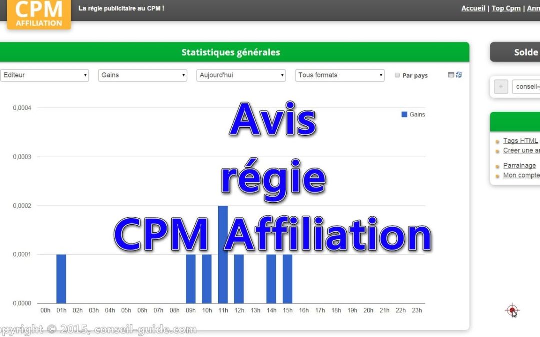 Avis utilisateur – CPM Affiliation
