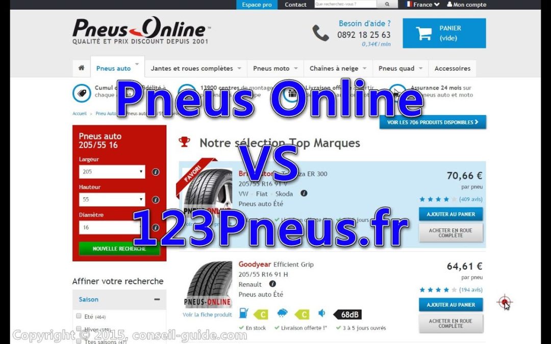 Pneus online VS 123Pneus.fr