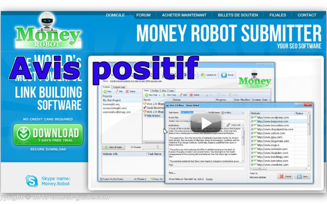 Logiciel de référencement Money Robot