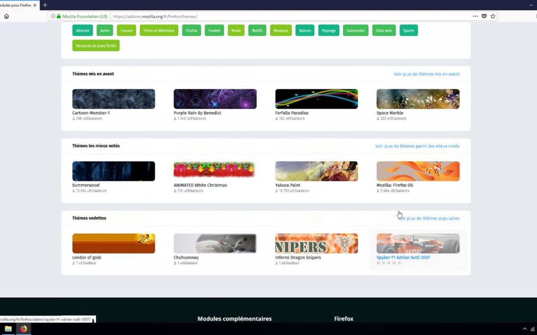 Firefox | Comment installer un thème ?