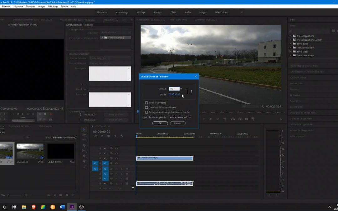 Comment fonctionne la timelapse avec premiere pro ?