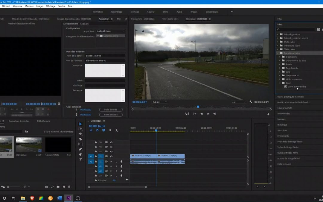 Comment réaliser une transition avec premiere pro ?