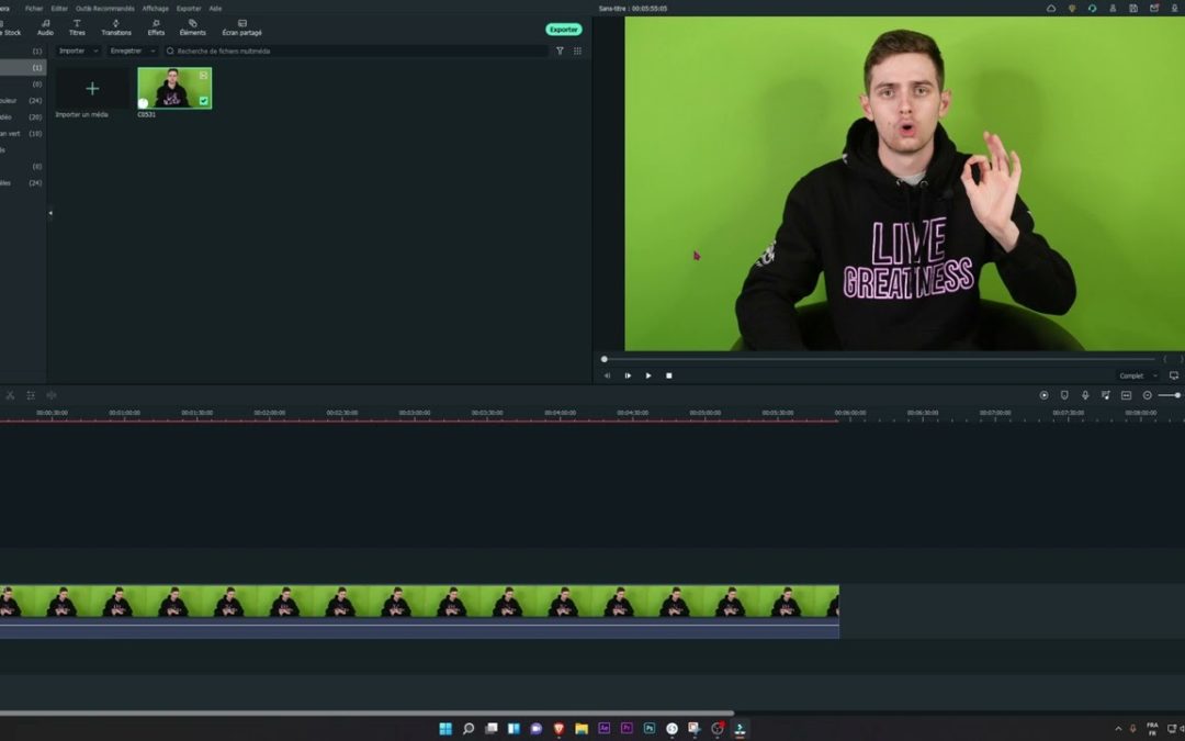 Filmora 11 | Comment s’incruster dans un fond vert ?