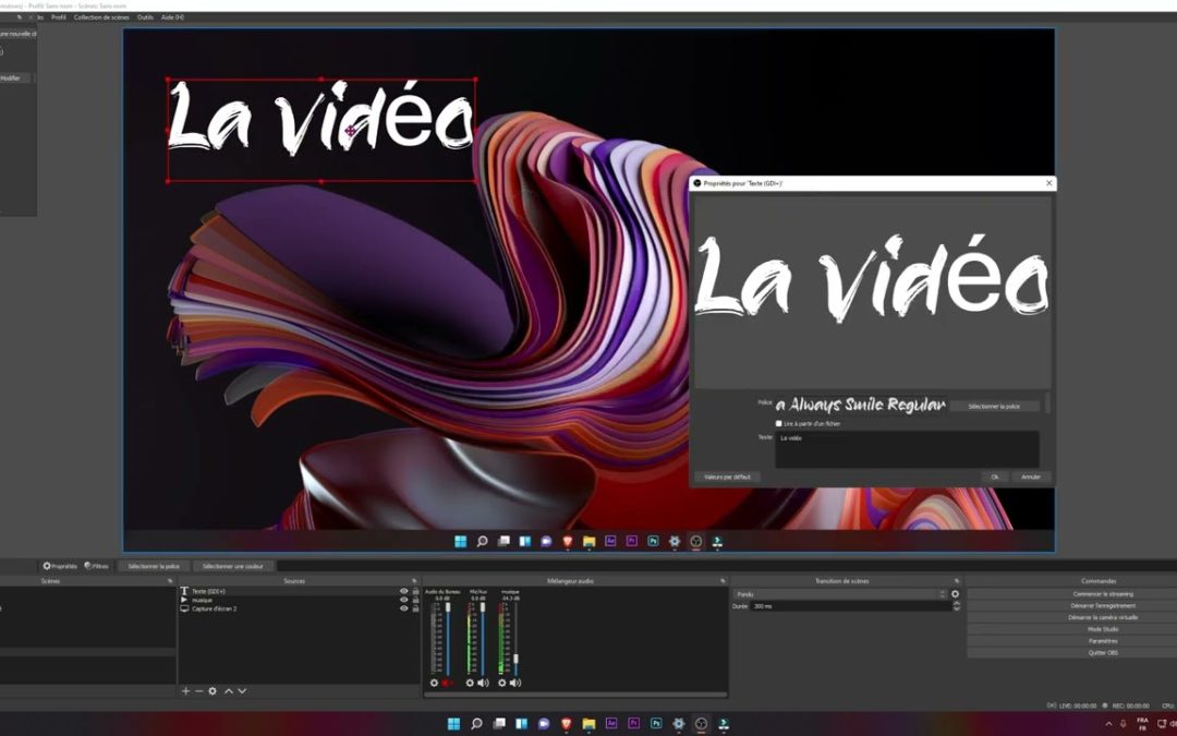 Obs Studio | Comment insérer un texte facilement ?