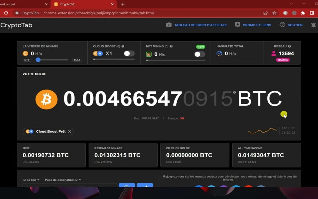 Cryptotab | Comment retirer mes Bitcoin sur mon Wallet ? Mettre sur mon compte mon BTC