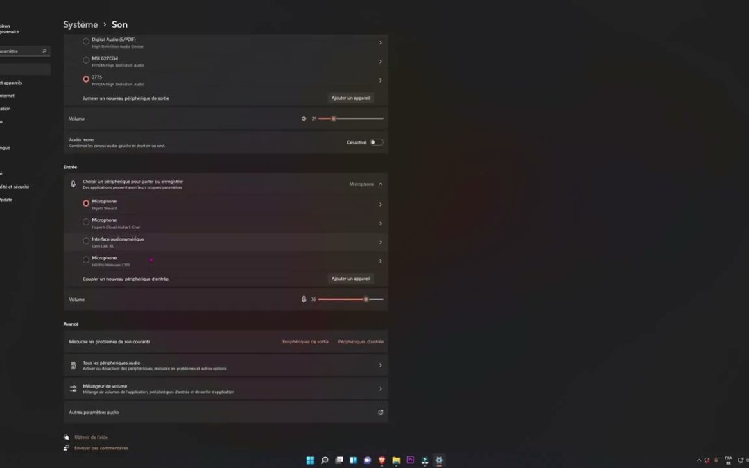Comment changer ma sortie & entrée audio sur mon PC ?