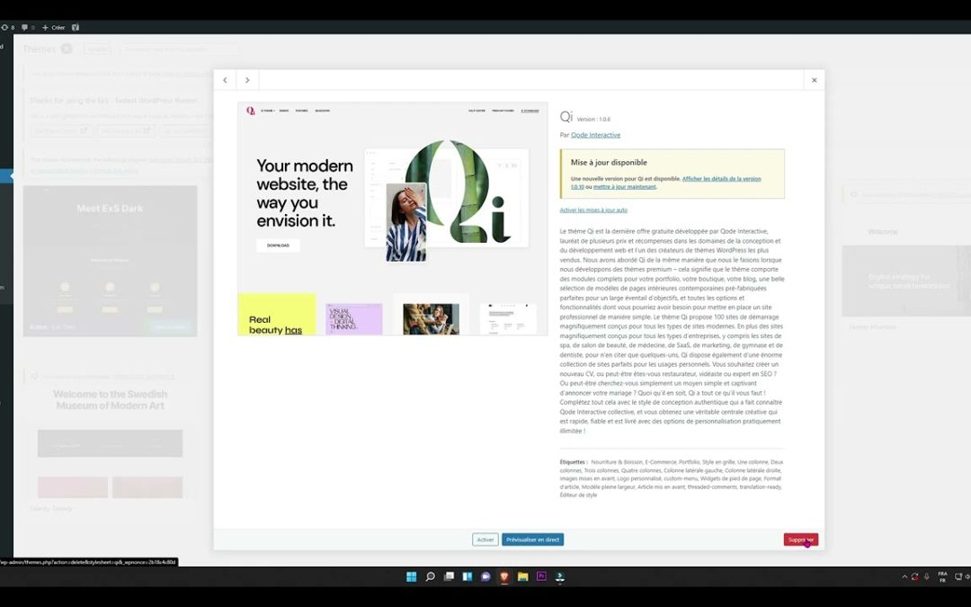 Comment supprimer un thème WordPress ?