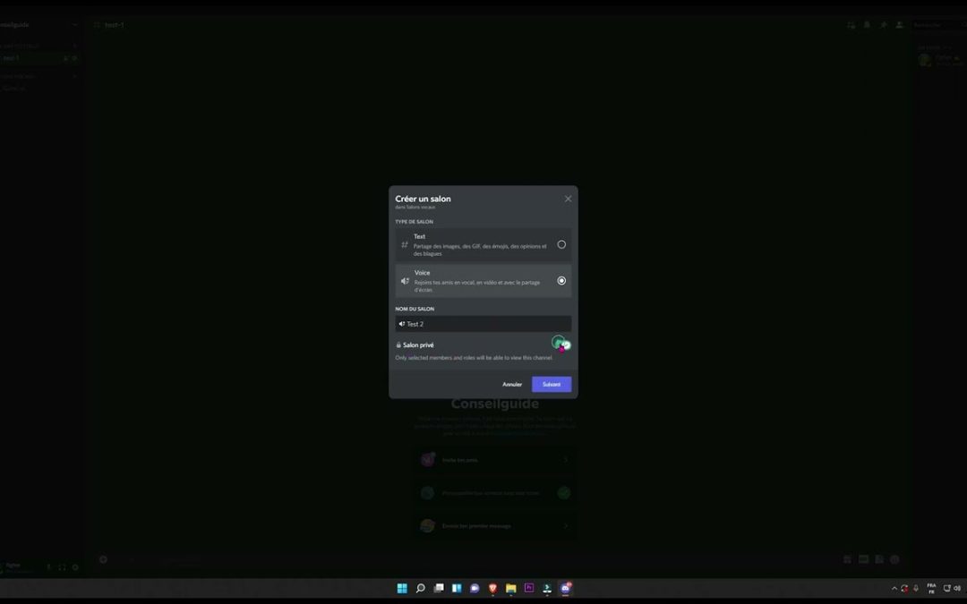 Comment créer un salon vocal sur discord ?