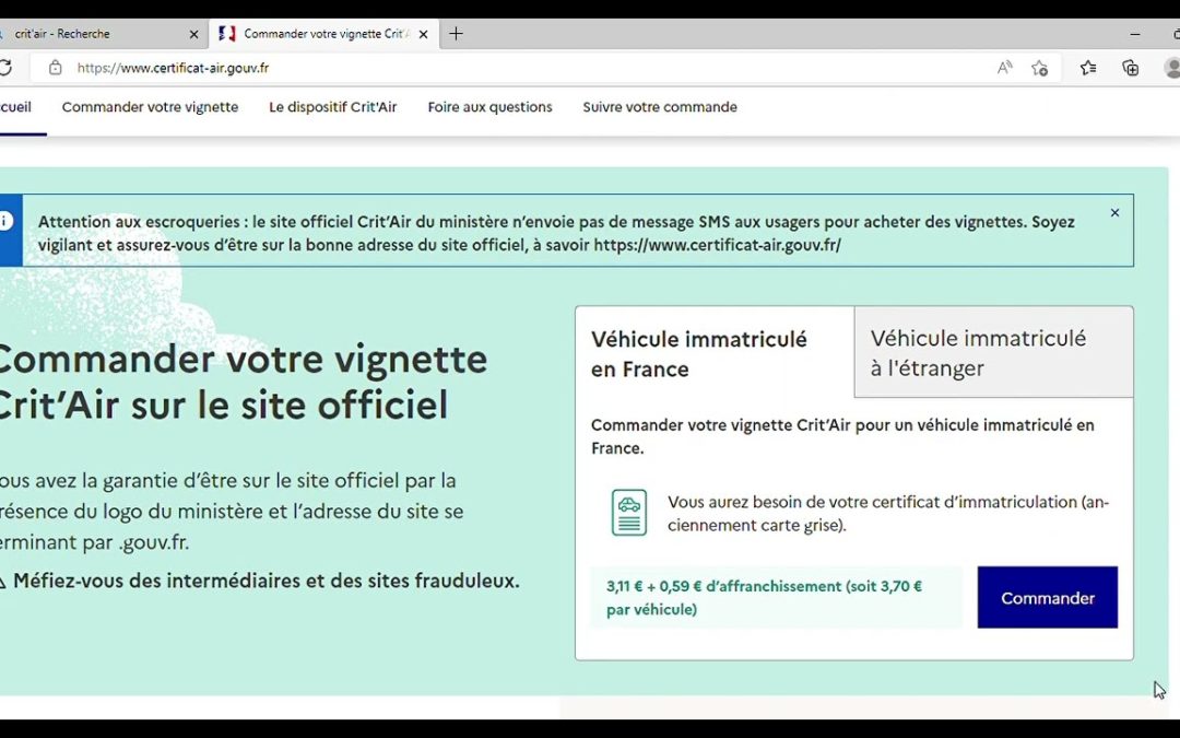 Comment commander une vignette crit’air ?