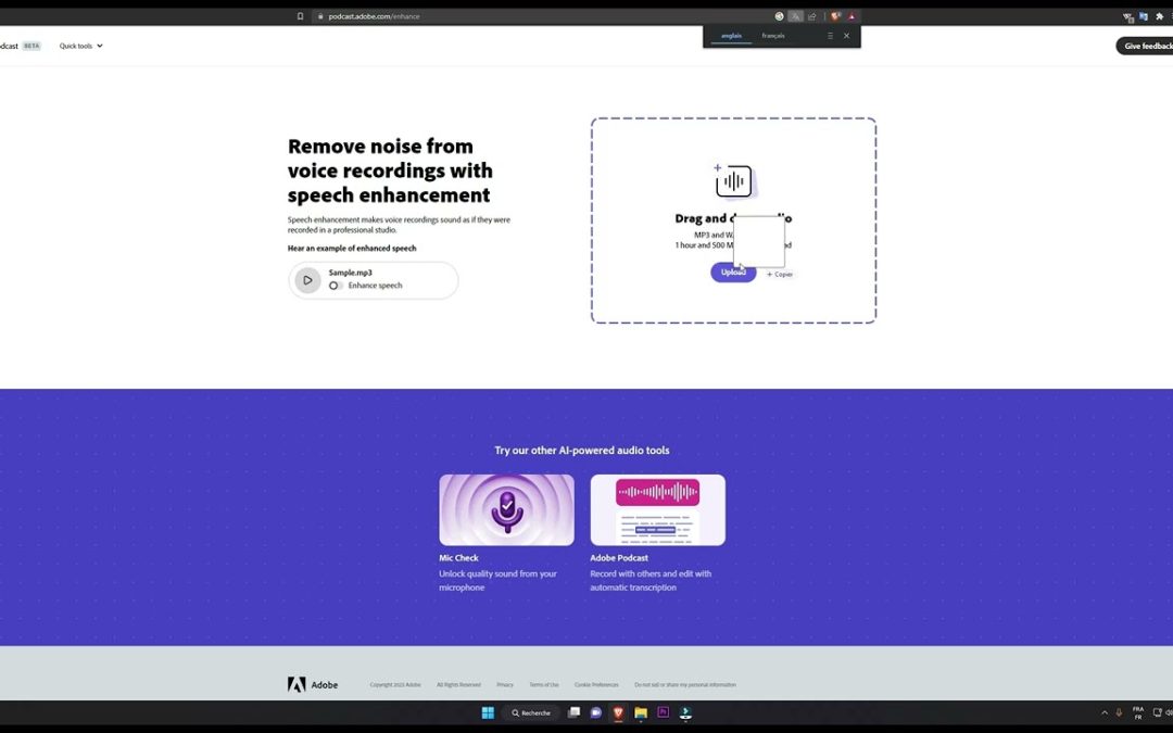 Adobe Podcast – Rendez votre enregistrement audio Parfait !