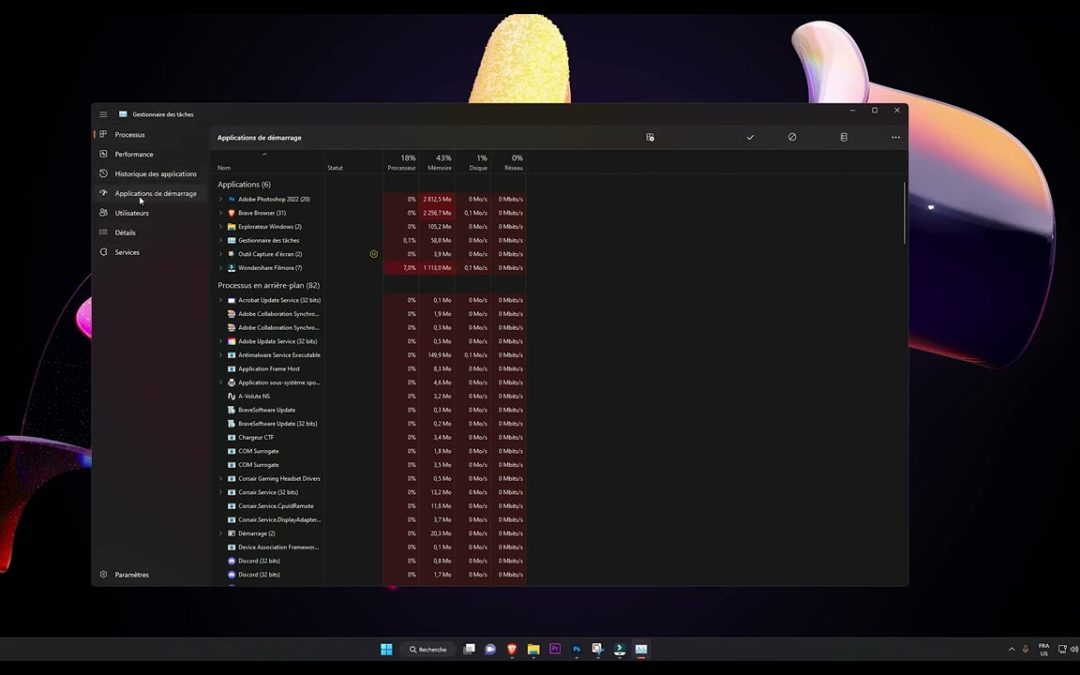 Comment désactiver les applications au lancement de Windows 11 ?