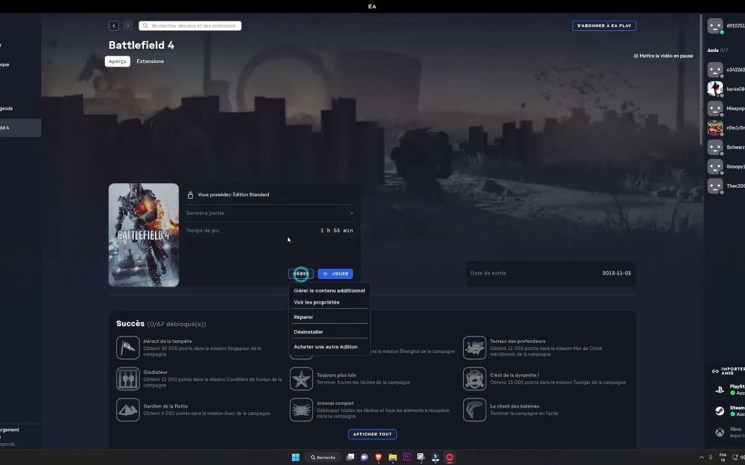 EA Play | Comment désinstaller un jeu PC ?