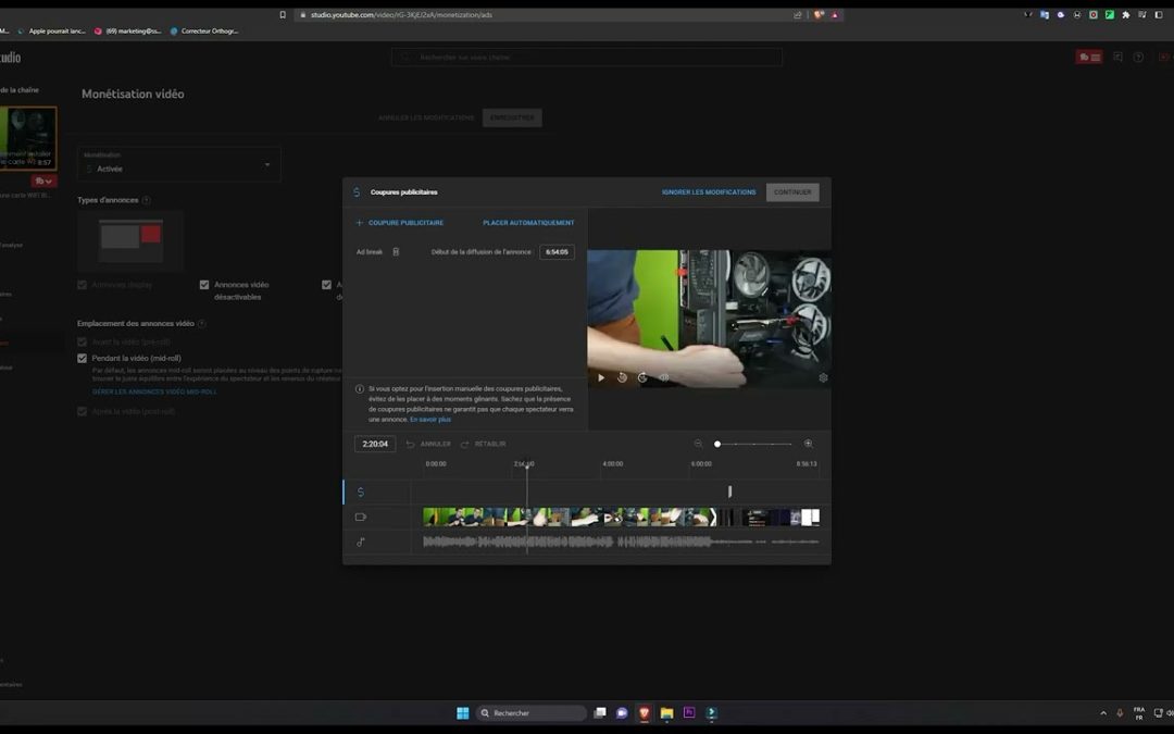 Comment mettre plusieurs PUBs sur ma vidéo YouTube ?