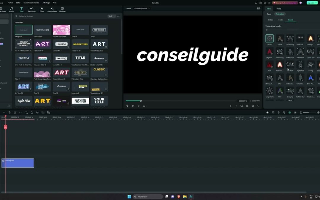 Comment animer un texte sans After Effect ? – Filmora 12