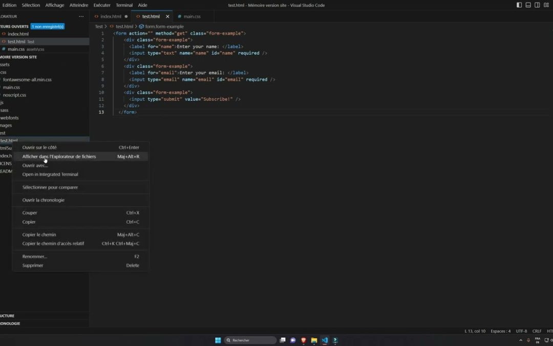 Comment visualiser & modifier un code HTML avec Visual Studio code ?