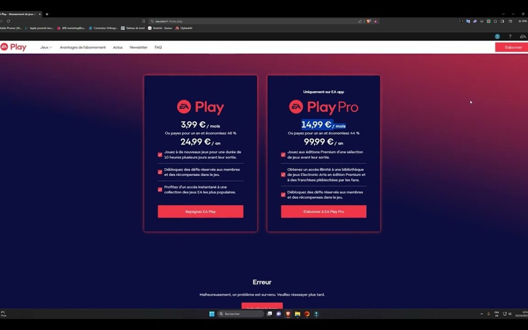 Comment s’abonner à l’EA Play / Pro ?