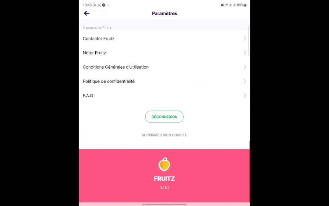 Comment supprimer un compte Fruitz ?