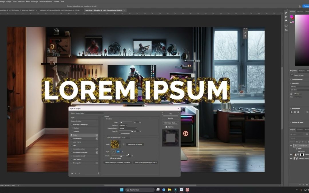 Comment mettre un contour sur un texte ? – Photoshop