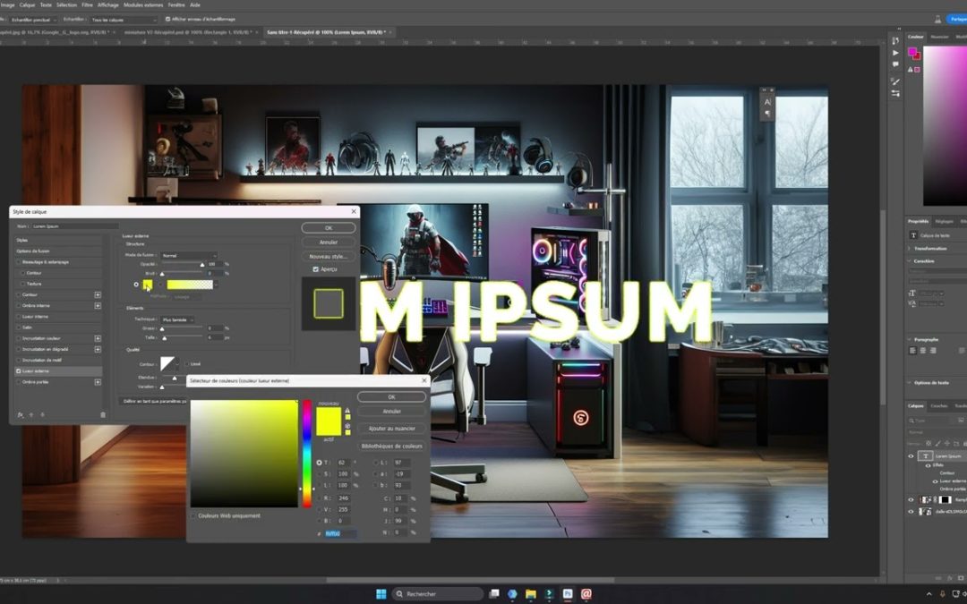 Comment mettre une lueur sur son texte Photoshop ?