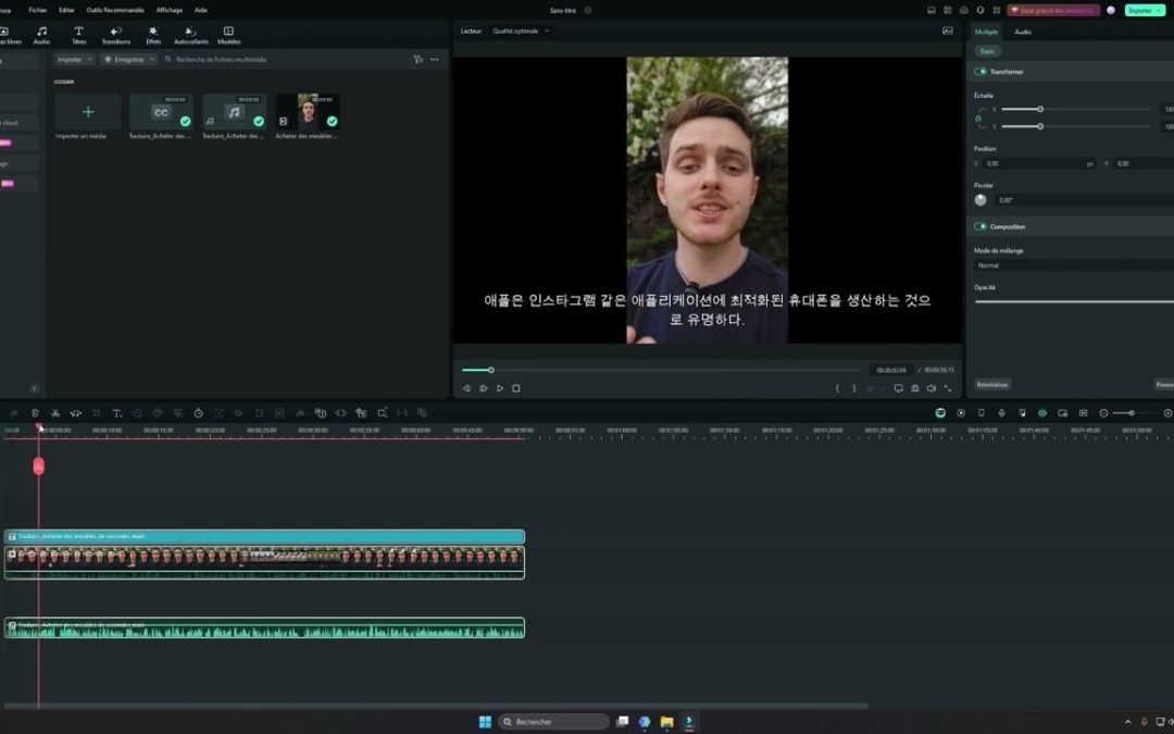 Comment changer l’audio Français en Anglais de sa video ? – Filmora 13