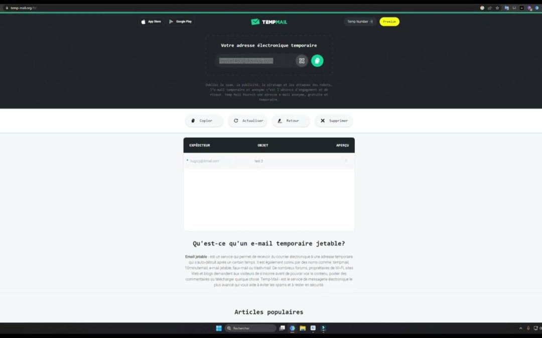 Comment créer un email temporaire jetable ?